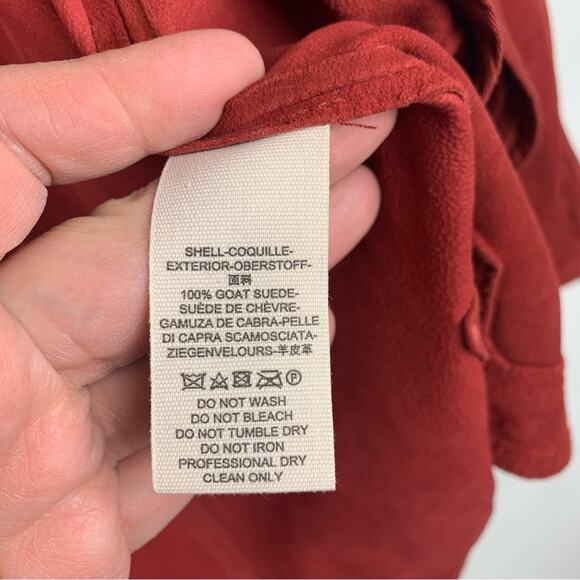 We The Free women's small Brooklyn Red goat suede leather Utility Jacket - Picture 8 of 12